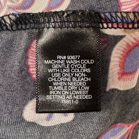 Liz Claiborne Career X-Large Tunic Top Floral Stretch Side Tie Knot 3/4 Sleeve - Picture 7 of 7